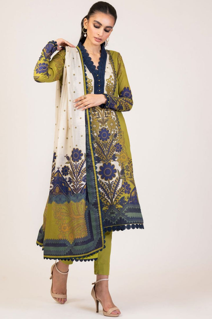 Al Karam Spring Summer`22 SS#27 Lime Green