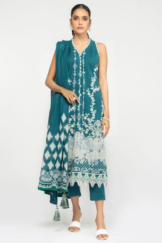 Al-Karam S/S Lawn`22 SS#32.1 Teal