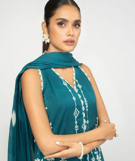 Al-Karam S/S Lawn`22 SS#32.1 Teal