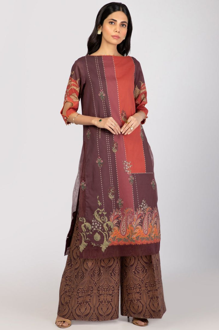 Al Karam Spring Summer`22 SS#42.1 Maroon