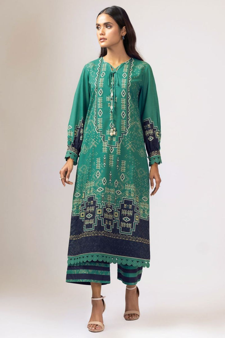 Al Karam Print SS Shirt`22 SS#57.1 Blue