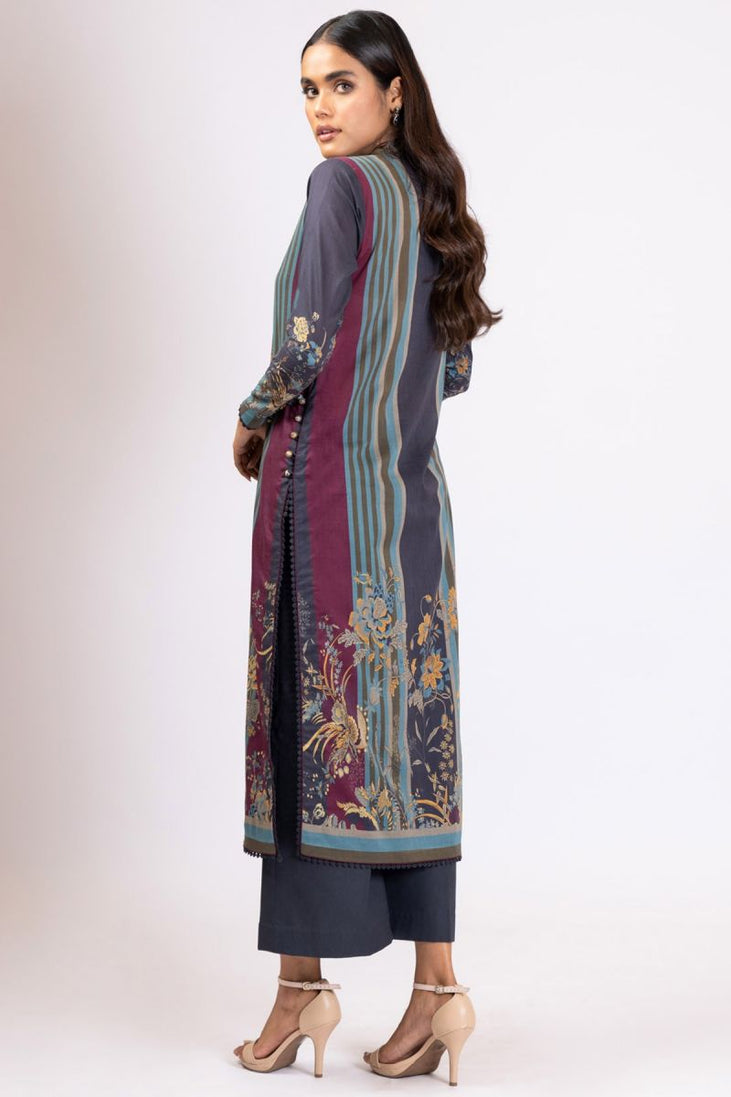 Al Karam Print SS Shirt`22 SS#60 N Blue