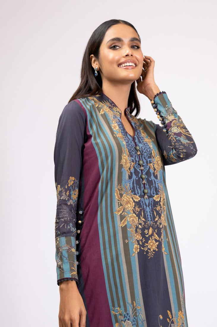 Al Karam Print SS Shirt`22 SS#60 N Blue