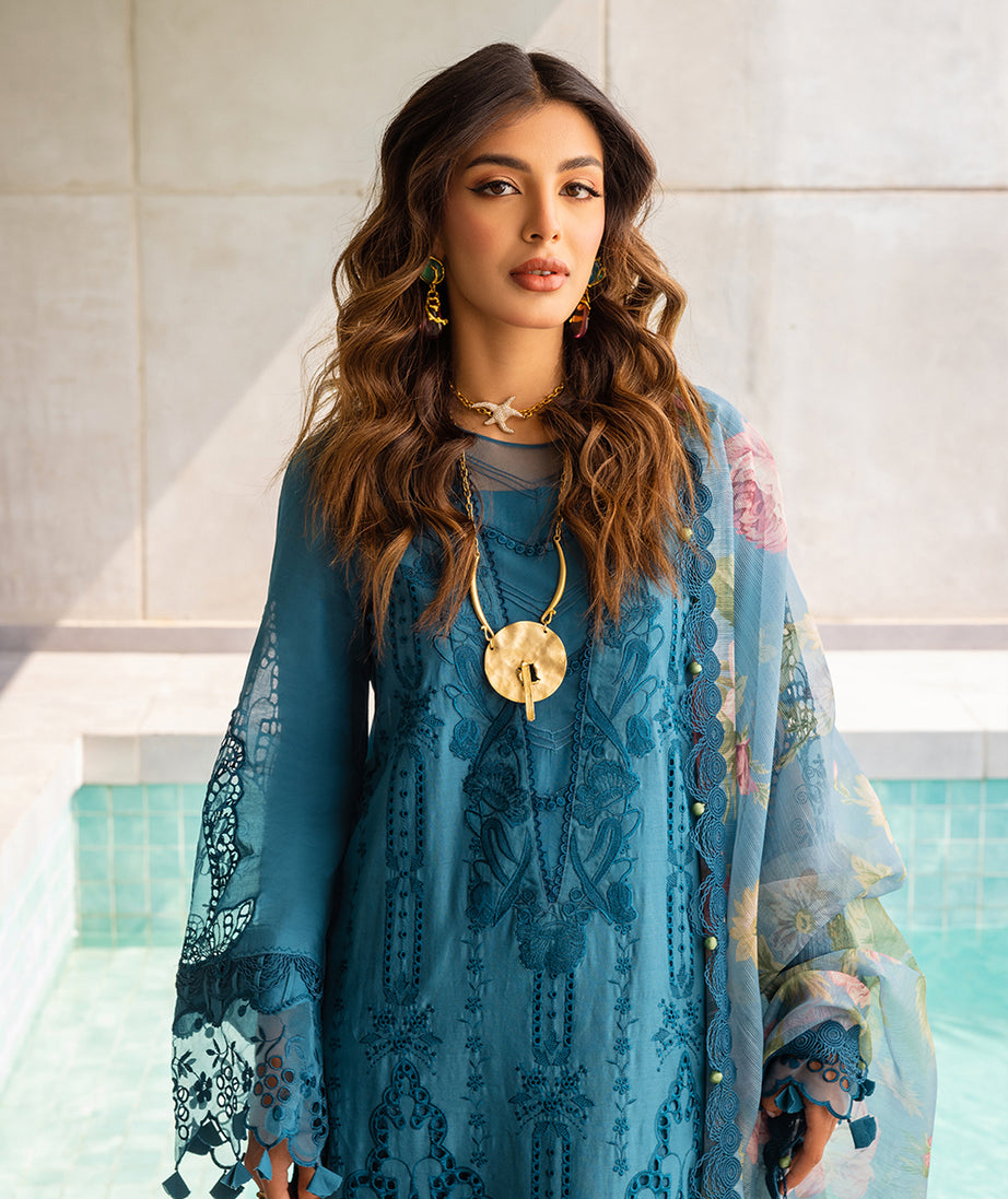 Saira Rizwan Luxury Lawn`24 (SAPPHIRE)
