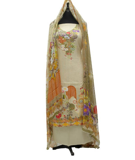Viscose Print Chiffon Dupatta 3Pcs D#1-34