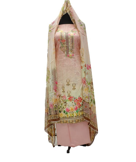 Viscose Print Chiffon Dupatta 3Pcs D#1-08