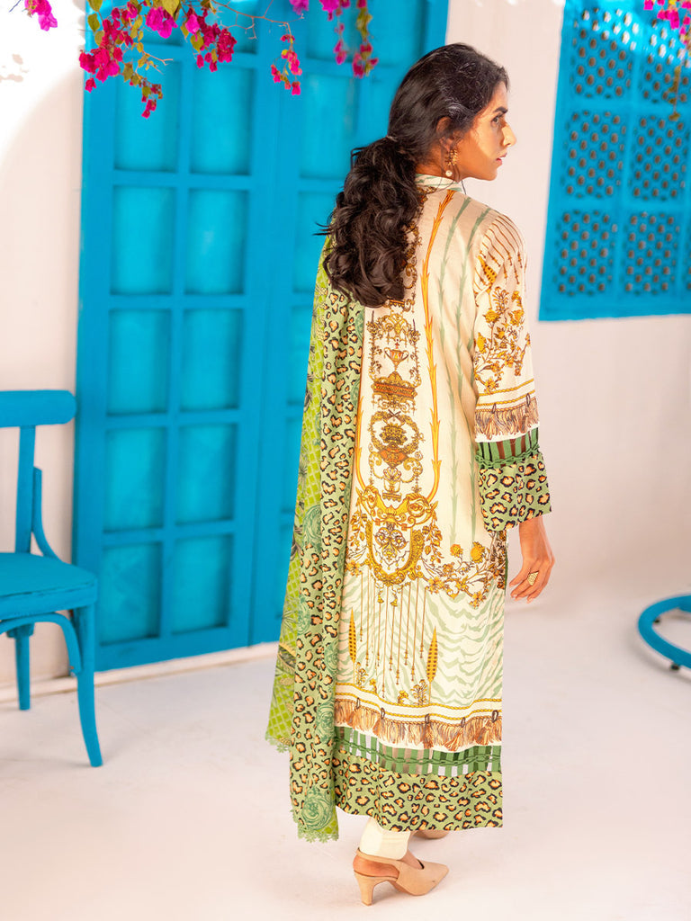 Salitex Zeva Print Lawn`22 D#135 Cream