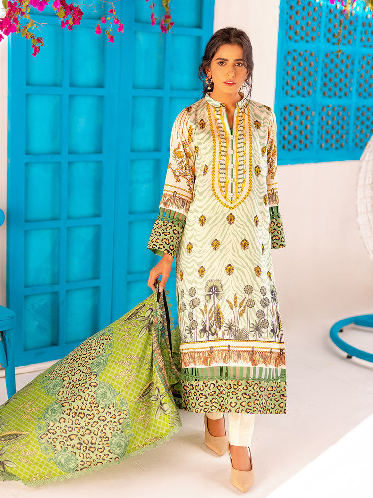 Salitex Zeva Print Lawn`22 D#135 Cream