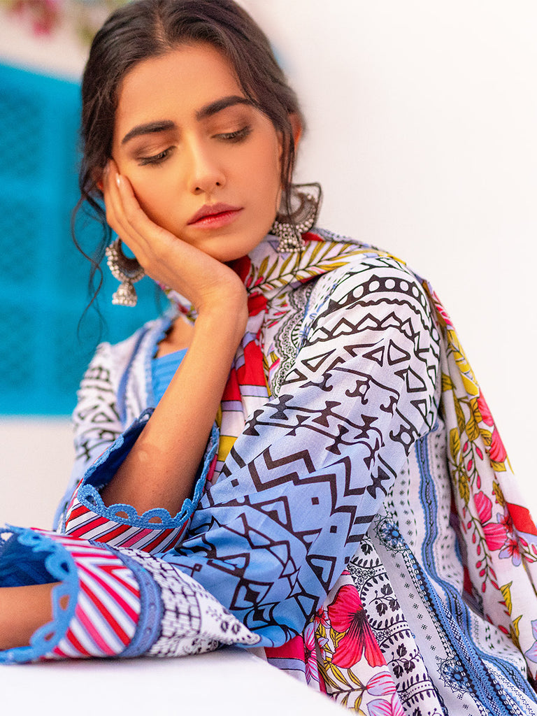 Salitex Zeva Print Lawn`22 D#138 Ash Grey
