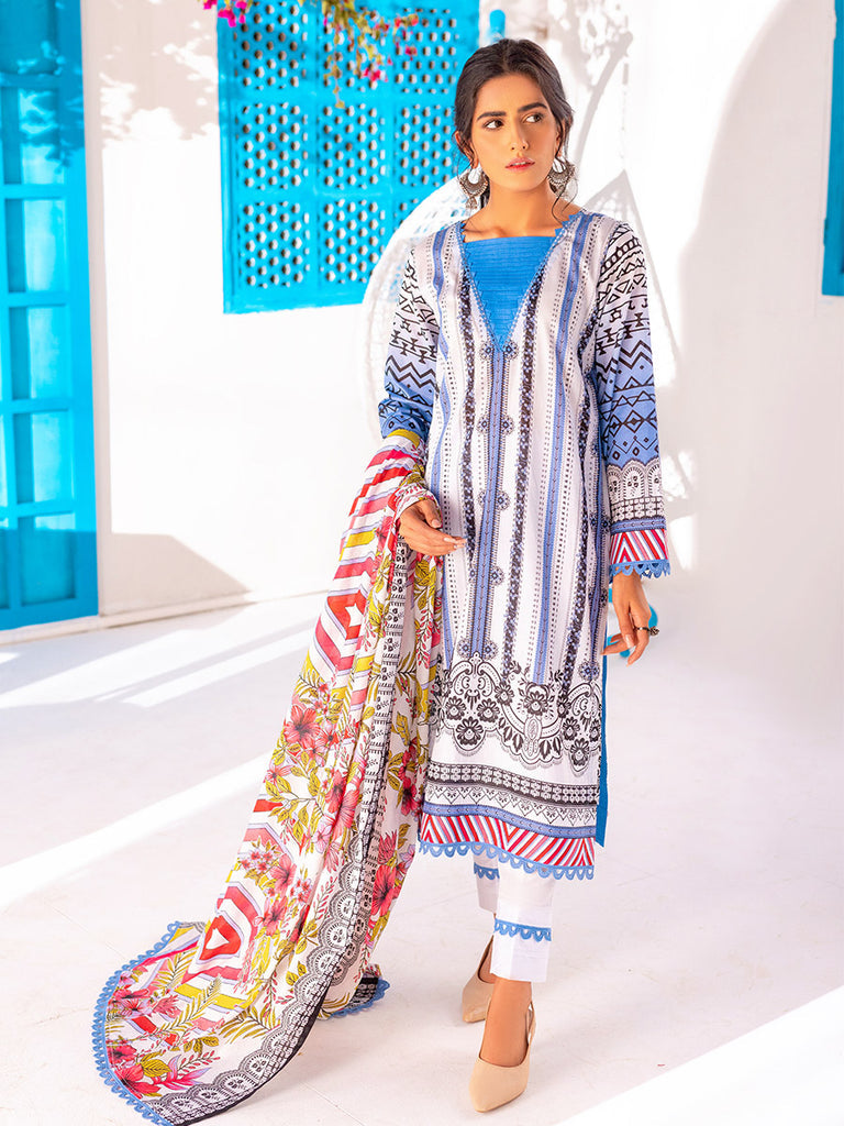 Salitex Zeva Print Lawn`22 D#138 Ash Grey