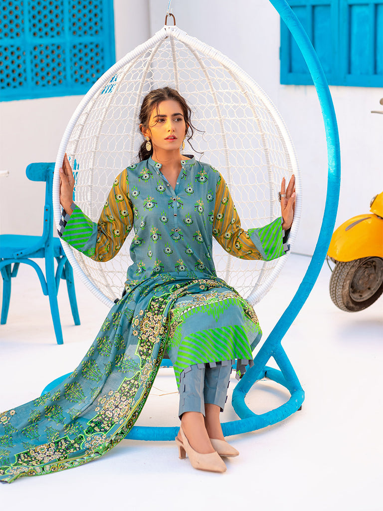 Salitex Zeva Print Lawn`22 D#145 G Grey