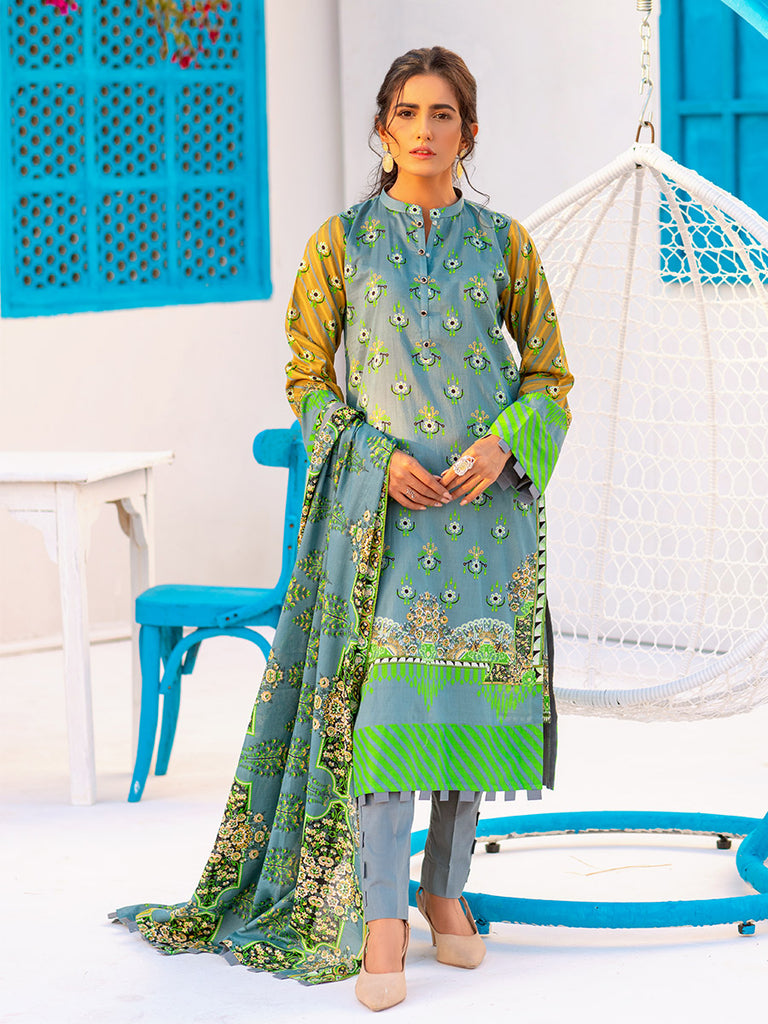 Salitex Zeva Print Lawn`22 D#145 G Grey