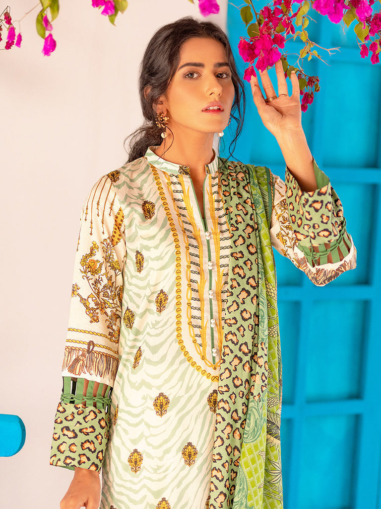 Salitex Zeva Print Lawn`22 D#135 Cream